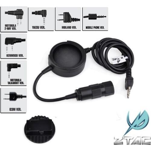 Z-Tactical Z138 New TCI PTT Tactical Headset Plug Hole Airsoft Military Hunting Push To Talk Headset Accessory