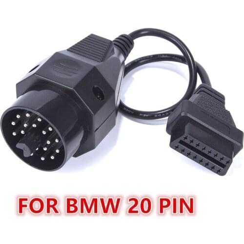 New OBD II Adapter Cable 20 Pin Male To OBD2 16 Pin Female Connector E36 E39 X5 Z3 Extension Cable Diagnostic Tool