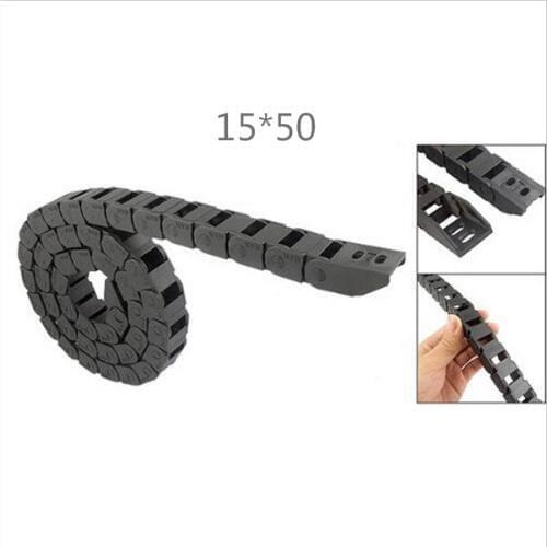 Free Shipping 1M 15 x 50 mm R28 Plastic Cable Drag Chain For CNC Machine,bridge type open cover,PA66