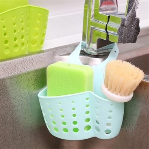 Sink Sponge Hanging Drain Holder Plastic Adjustable Snap Useful Kitchen Suction Cup Sink Shelf Soap Sponge Drain Rack