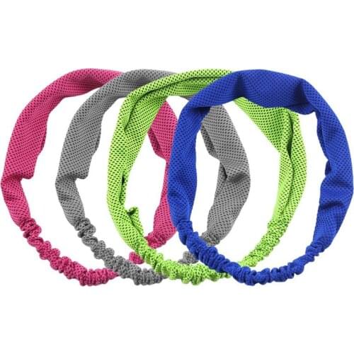 4 Packs Cooling Ice Silk Cold Sports Headband with Breathable Material Sweat-absorbent Headband for Fast Cooling Relieving