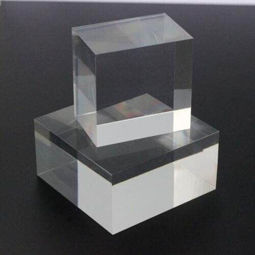 3X3CM Clear Acrylic Plastic BLOCK Cosmetics Base Crystal Box Booth Plexiglass Floor Jewelry Display Stand