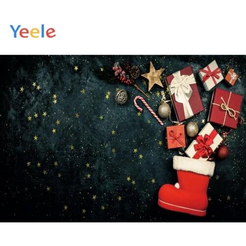 Yeele Christmas Gift of Boot Backgrounds For Photography Winter Snow Snowman Gift Baby Newborn Portrait Photo Backdrop Photocall