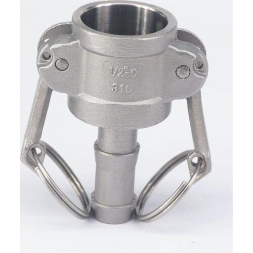 1/2" Hose Tail Barb 304 Stainless Steel Type C Socket Camlock Fitting Cam and Groove Coupler