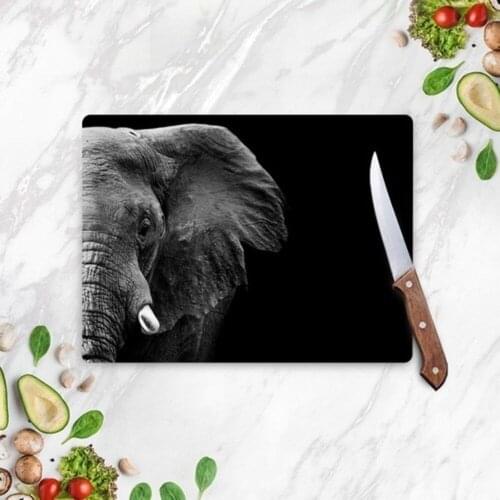Elephant Look Glass Cutting Board Patterned Glass Cutting Board Cutting Board 20x30 / 30x40 cm Fast Free Shipping