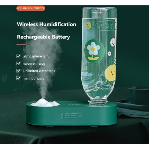 Portable Aquarius Air Humidifier 2000Mah Battery Electric Aroma Diffuser No Bottle Mist Maker Humidifiers Aromatherapy With Lamp