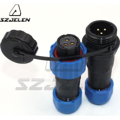 SD16 Waterproof Docking Aviation 3Pin IP67 Power Cable Connector plug(female)socket(male) 10A