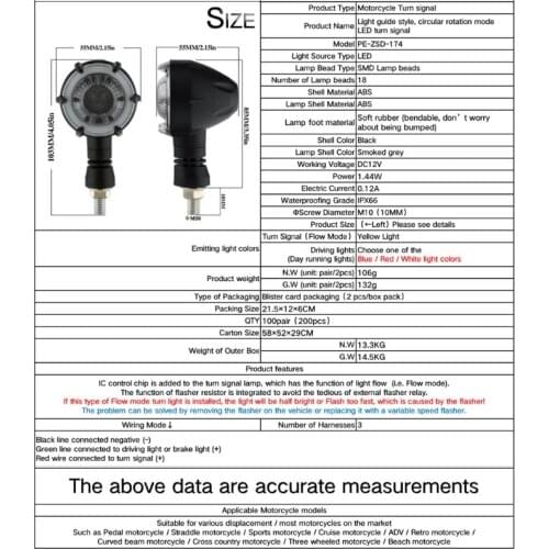 X7AE 2pcs Motorcycle Turn signals Motorcycle LED DRL Motorbike Led Indicator Daytime Running Light Flowing Brake Strobe