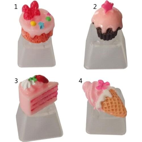 1Pc DIY ABS Keycap Pink Cute Cake Ice Cream for mechanical keyboards R4 Height