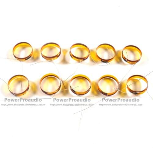 10pcs new 19mm (19.43mm) diaphragm dome KAPTON Tweeters voice coil 4Ohm lead wire same Direction