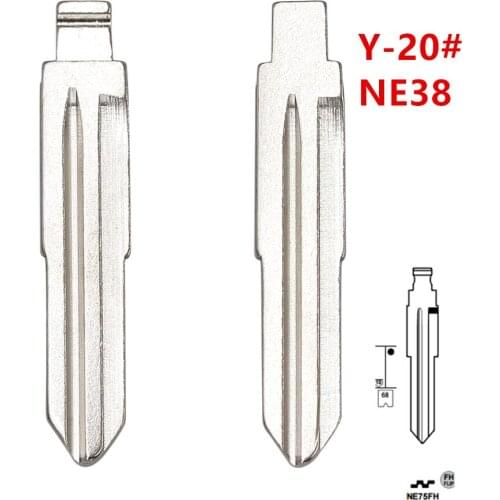 10pcs Y-20# Y20 NE38 Metal Uncut Blank Flip Remote Key Blade For Landrover Discovery Freelander for keydiy KD xhorse VVDI JMD