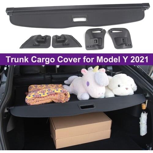 Trunk Cargo Cover For Tesla Model Y Security Shield Rear Luggage Carrier Curtain Retractable Partition Privacy Car Accessories