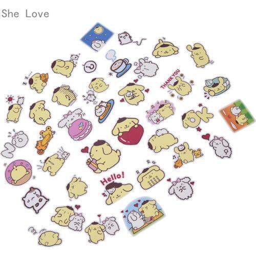 Chzimade 39pcs Pudding Dog Cartoon Paper Stickers DIY Decorative Diary Stickers for Album Scrapbooking