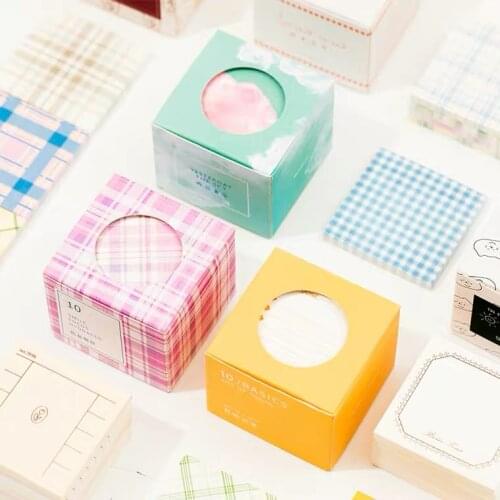 400pcs INS Style Northern Icelandic Series Different Patterns Fresh Notepad Memo Pad Set Note Stationery Office School Supplies