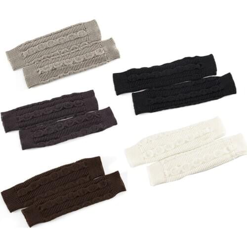 5 Pairs Knitted Arm Warmers Gloves Winter Long Fingerless Gloves Thumb Hole Gloves Mittens for Women and Men