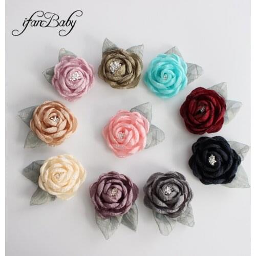Accessories for hair singed burn flowers fabric hair flower