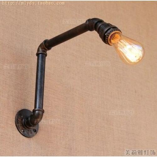 American Loft Style Creative Water Pipe Lamp Industrial Vintage Wall Light Fixtures For Edison Wall Sconce Indoor Lighting