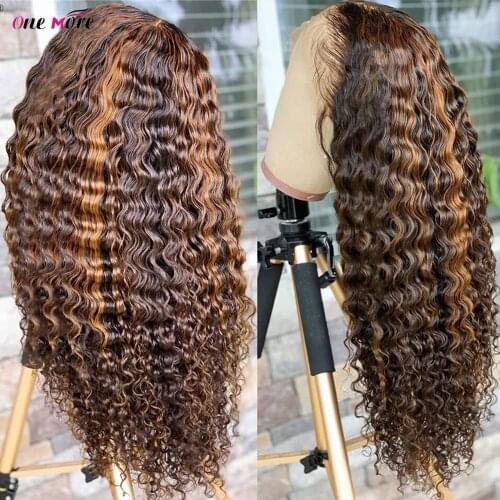 4 27 Highlight Wig Human Hair 28 30 inch Deep Wave Wig 13x4 13x6 Pre Plucked Lace Front Human Hair Wigs Transparent Lace Wig