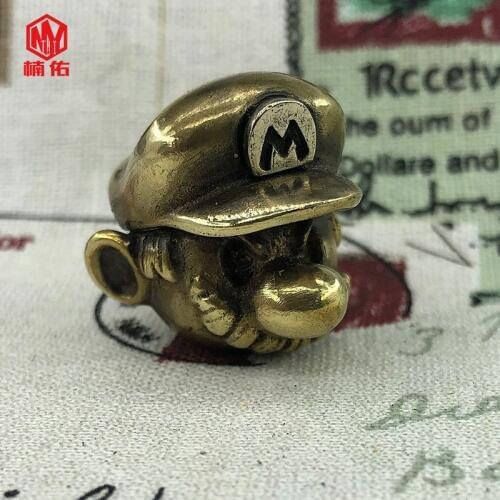 EDC Outdoor Pocket Tool Knife Beads Brass Pendant Umbrella Rope Beads Flashlight Beads Brass Mario Knife Beads