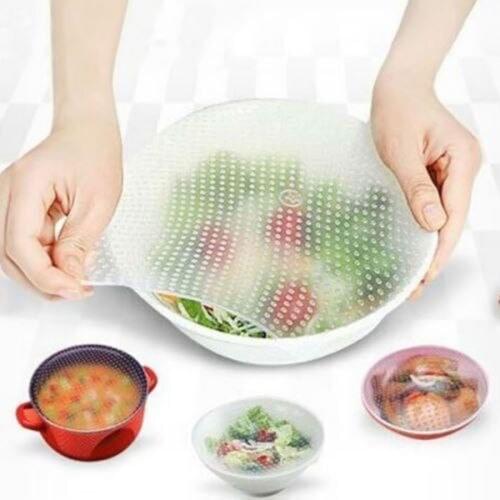 Eco-Friendly Silicone Seal Cover Reusable Wrap Stretch Film Kitchen Food Fresh Keep Pack Mat