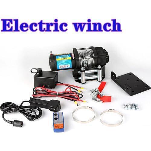 Winch car tuning electric winch 4000lb 24v wireless Wire rope ATV winches for Beach bugg