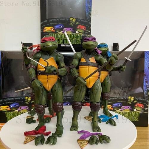 NECA Turtles Figure Raphael Michelangelo Donatello Leonardo Film Edition Krang Figurine Collectable Model Toys 18CM