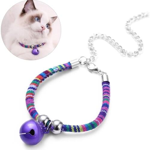 Hot Cute Cat Collar With Bells Fashion Pet Collar Charm Necklace Collar For Little Dogs Cat Collars Pet Supplies Dropshipping