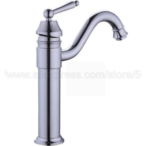 Deck Mount Chrome Bathroom Basin Faucet Shower Vanity Vessel Sinks Mixer Tap Cold And Hot Water znf029