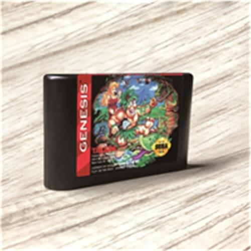 Joe & Mac - USA Label Flashkit MD Electroless Gold PCB Card for Sega Genesis Megadrive Video Game Console