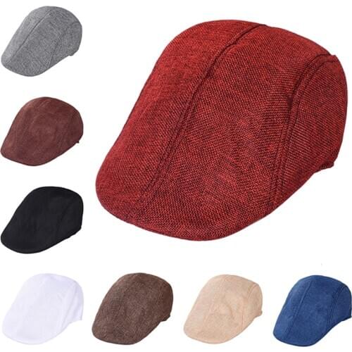 Imixlot 2020 Summer Men Sport Casual Breathable Berets Simple Fashion Flat Cap Outdoor Anti-UV Sunscreen Cotton Casquette Hat