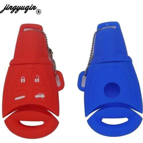 Jingyuqin 10pcs/lot 4 Button Silicone Remote Key Fob Cover Case Shell Skin For Saab 9-3 9-5 03-15 Keyleass Protect Cover