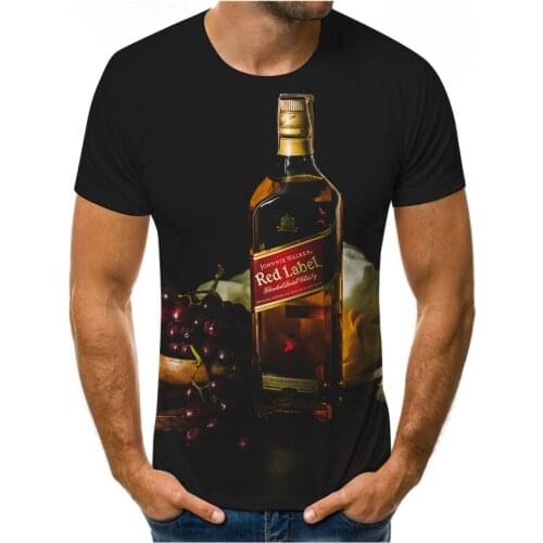 2021 summer fashion trend beer 3D printing pattern suitable for casual T-shirt clothing for men and women