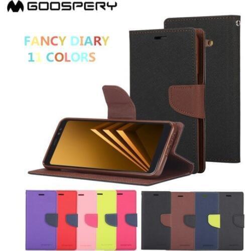 MERCURY GOOSPERY PU Leather Magnetic Wallet Phone Cover for Samsung Galaxy A10 A20 A30 A40 A50 A70 A7 A8 Plus A9 2018