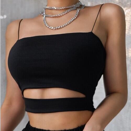 Fashion Women Sexy Tops Bandage Bra Push Up Solid Black Short Vest Tops Bustier Top Tanks