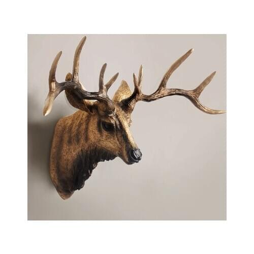 Antler Wall Decoration Creative Animal Wall Ornaments Deer Head Stereo Industrial Wind Hanging Crafts art Home Statue Background