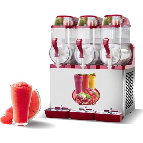 2021New Frozen Drink Slush Machine 3x12L Slushy Machine Frozen Drink Slush Making Machine 3 Cylinder Snow Melting Machine