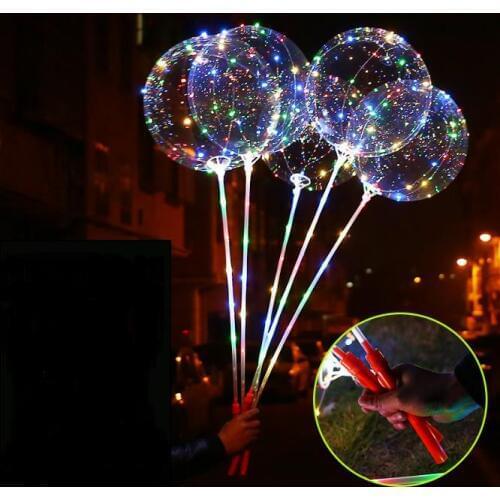 New LED Balloons Bobo Balloon Each set includes 18inch Led Balloon + 80cm Rod +3 m Led line and handle battery box 50 set SN1142