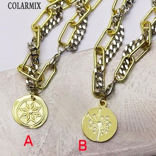 4 Stand Punk jewelry necklace exaggerating handmade Solar Pendant necklace metal necklace accessories women necklace 7371
