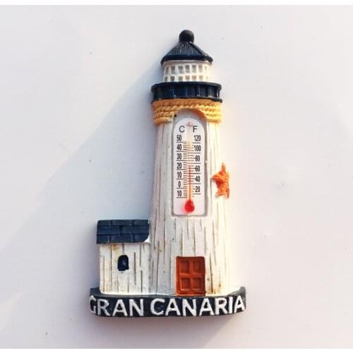 Spain Canary Island Tourism Memorial Decoration Painted Crafts Refrigerator Magnetic Sticker Lighthouse Thermometer