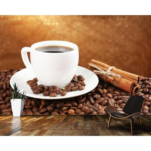 Papel de parede Coffee and coffee beans food wallpaper kitchen restaurant cafe bar mural