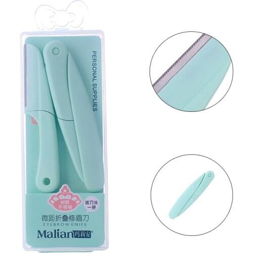 Portable Eyebrow Trimmer Boxed Foldable Shaving Eyebrow Girl Beauty Tools Safety Sharp Cutter Head Durable Blades Shaver