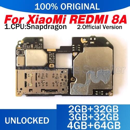 Unlocked Main Mobile Board Mainboard For Xiaomi RedMi 8A 8 A Motherboard With Chips Circuits Flex Cable Full chips Good Work