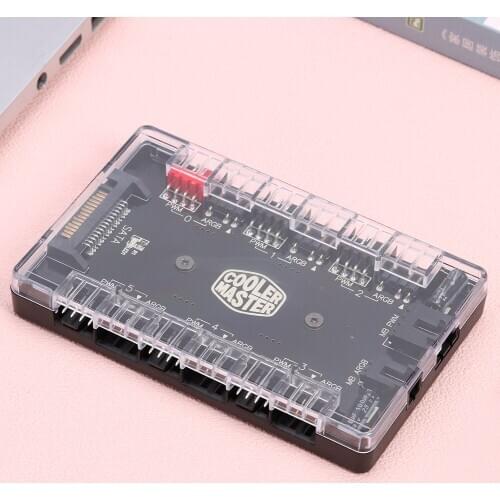 1 to 6 Multi Way Fan HUB Installa Remove Convenient Simple Splitter 4Pin PWM 3Pin RGB Adapter for Desktop Computer