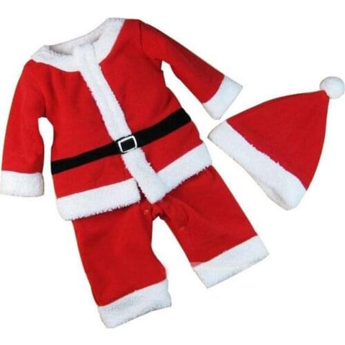 Boys Girls Christmas Costume Kids Halloween Cosplay Santa Claus Suit Childrens Winter Warm Party Clothing Dress 80-150Cm