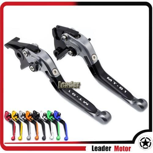 For YAMAHA MT-01 MT01 MT 01 2004-2009 Motorcycle Accessories Folding Extendable Brake Clutch Levers LOGO MT-01