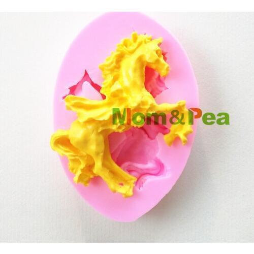 Mom&Pea 0841 Free Shipping Horse Shaped Silicone Mold Cake Decoration Fondant Cake 3D Mold Food Grade