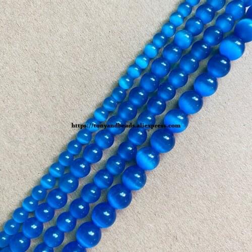 2lots more 10% off ! Natural Moon Stone Blue Cat Eye 15" Round Loose Beads 4 6 8 10 12mm Pick Size For Jewelry Making DIY