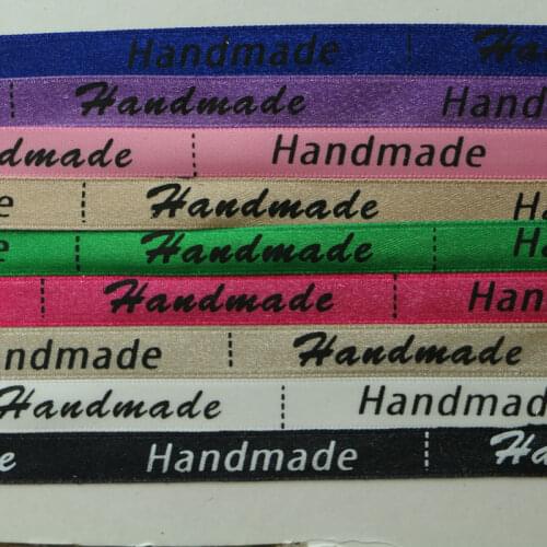 Random delivery 10yards 10mm mixed handmade series, hand printed ribbon DIY gift packaging