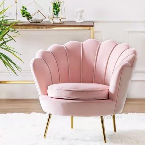 Fabric Living Room Hotel Lazy Back Armchair Simple Modern Balcony Dormitory Dressing Chair Nordic Bedroom Cloakroom Single Sofas