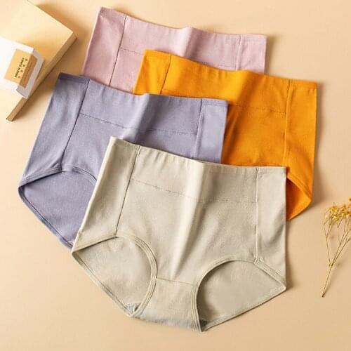 Size 5XL Pure Cotton Panties Women Plus Body Shaper Fashion Briefs Underwear Breathable High Waist 4Pcs Comfort Female Lingerie